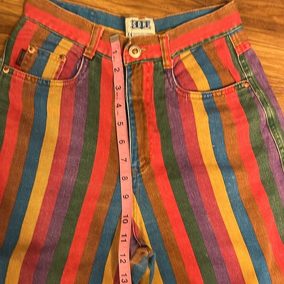 Vintage 90s High-Rise Cropped & Striped Jeans - Picture 8 of 12